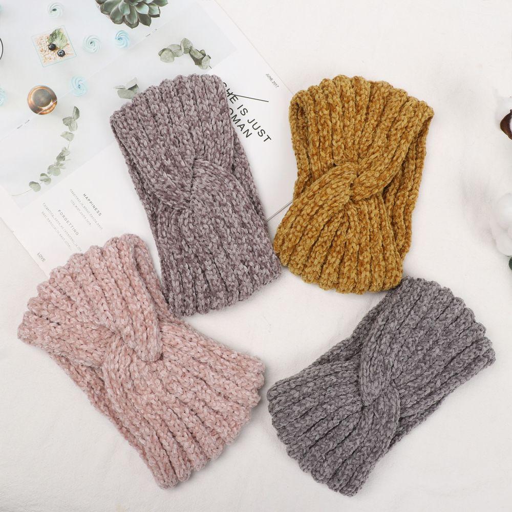 Fashion Candy Color Soft Elastic Knitted Headband Hair Accessories Wide Hairband Thick