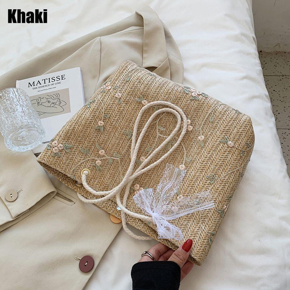 Large Capacity Handbags Female Woven Tote Women Shoulder Bag Summer Beach Straw Bags