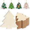 10pcs Wooden Flower Ornaments Unfinished Wooden Slices with Hole Wooden Blank Christmas Hanging Ornaments for DIY Crafts
