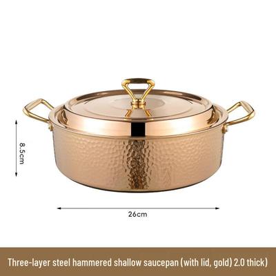 Hammered Copper Dual-Compartment Hot Pot