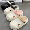 Fashion EVA Thick Soled Women's Cave Shoes 2025 New Two Tone Height Increasing Baotou Shoes Beach Vacation Shoes