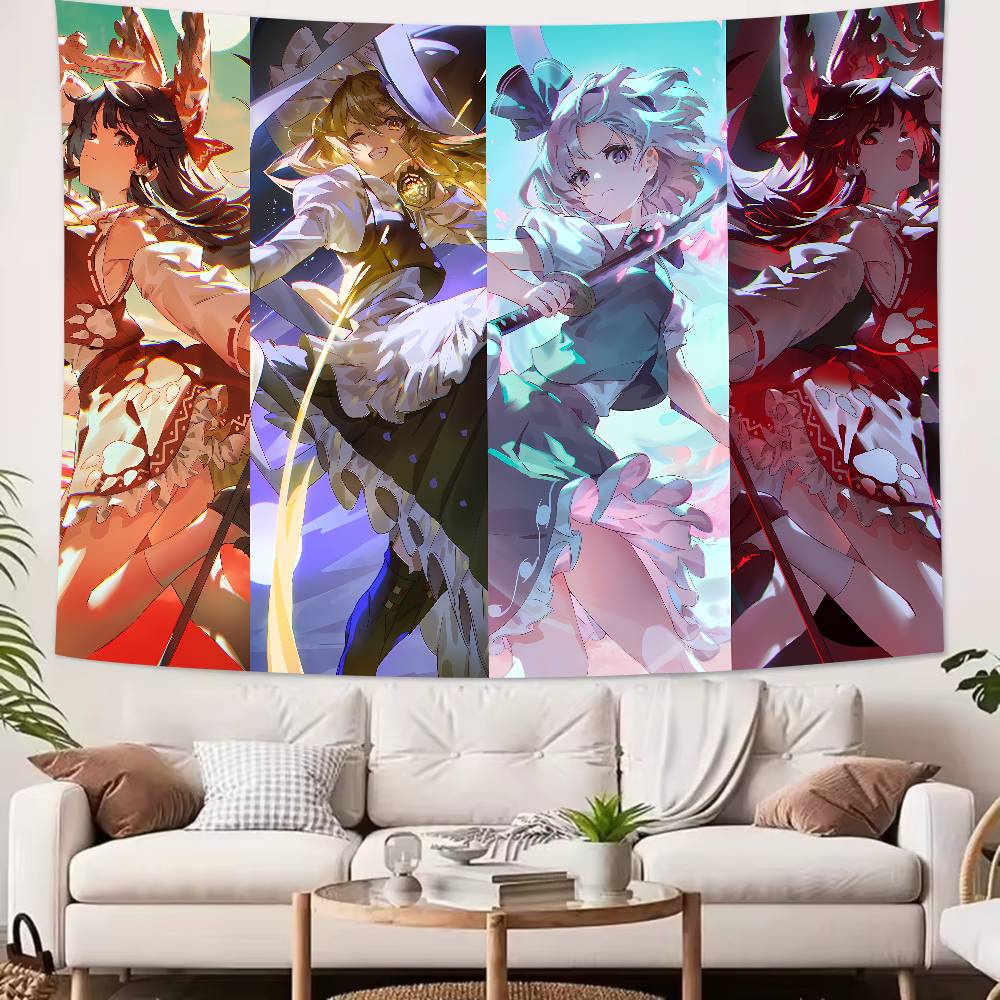 Large Populae Fashion Cool Touhou Project Tapestry Home Decor Wall Hanging Living Room Bedroom Aesthetic Decor Multiple Size