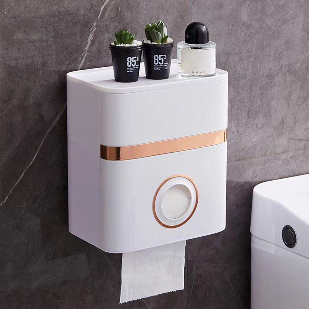 1Pcs Waterproof Toilet Paper Holder Light Luxury Style Roll Paper Storage Box New Tissue Box
