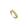 Real Gold Love Double Row Full Diamond Ring Opening Adjustable Simple Jewelry Japanese Ring Couple Ring