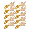 10pcs Beard Beads Accessories Antique Decorative Maple Leaf Spring Beard Pendant Accessories for Beard Braiding Golden