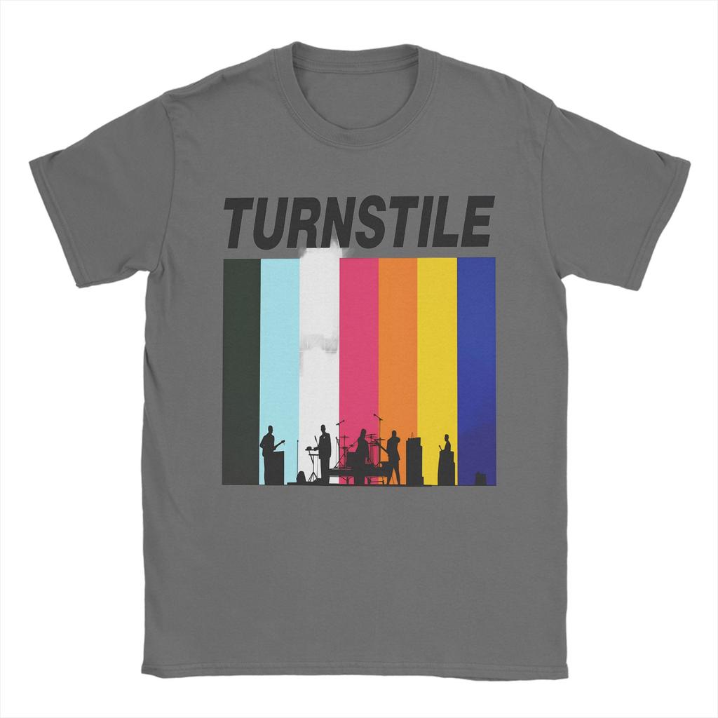 Turnstile DOUBLE RAINBOW T Shirt for Men Cotton Leisure T-Shirts Crewneck Tees Short Sleeve Clothes Gift Idea