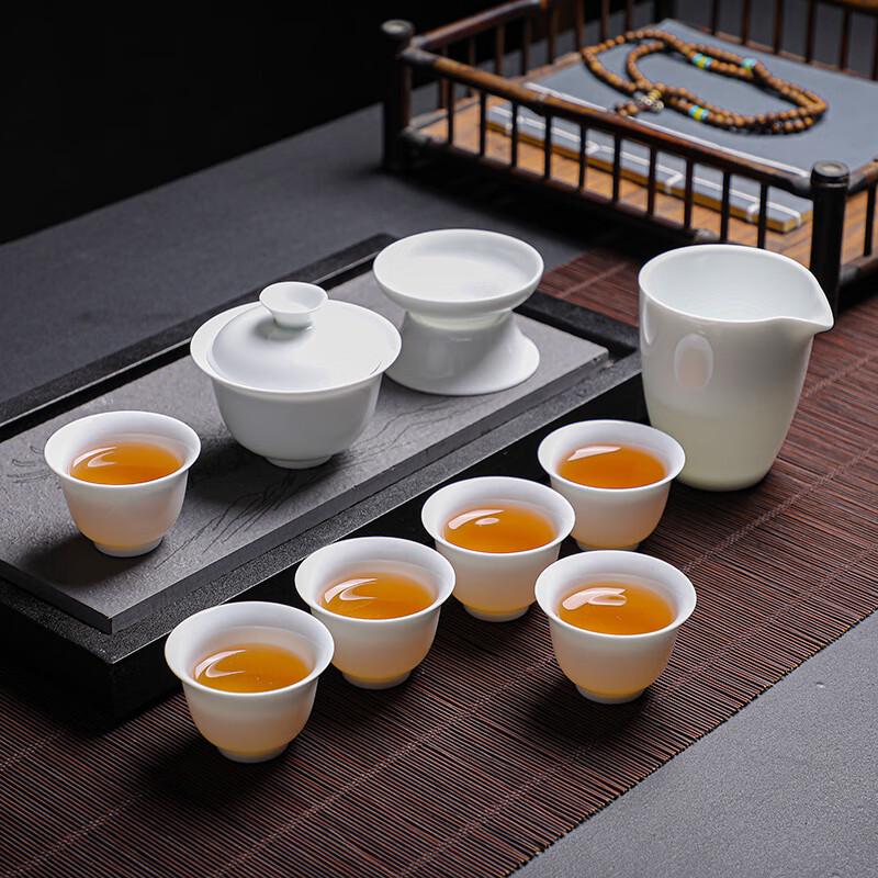 Shangqi Dehua Mutton-Fat Jade Ceramic Gongfu Tea Set