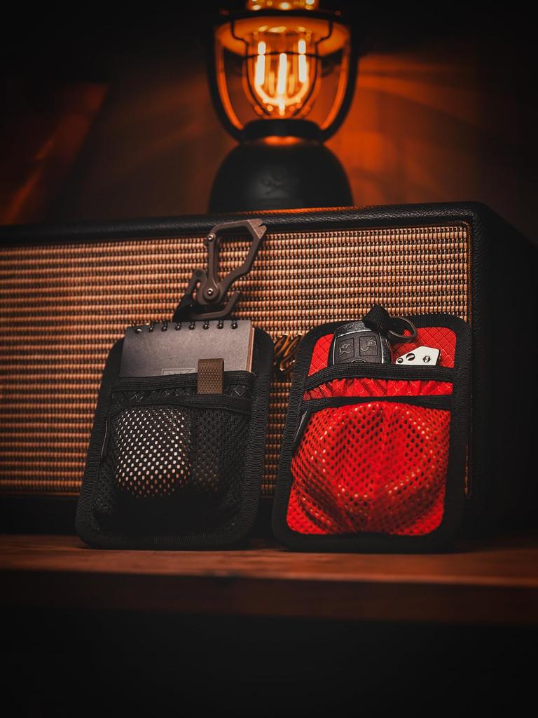 TACTICAL GEEK TCM4 Mini Organizer EDC Akcesorium do plecaka z gładkim rzepem na rzep, Otwierana z tyłu kieszeń i Panel Insertowy z siatką na akcesoria Admin Bag, Modułowy, Czarny