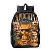Hot Italian Brainrot Print Round Front Pocket Backpacks for Boy and Girls Best Gifts 2D Flat Cartoon School Bag for Children