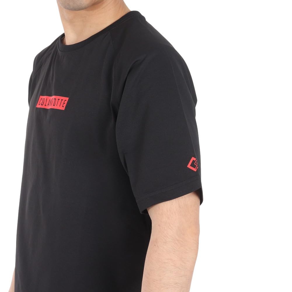 Colantotte Baseball Conditioning Shirt, Short Box Logo, DBDAC30, Quick-Drying, UV Protection (Black X Red/Large, Men's)