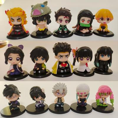 Demon Slayer Figurka Hračka Anime Kimetsu no Yaiba Q Verze Sedící Tanjiro Nidouzi Inosuke Zenizu PVD Figurka Model Panenka Dárky
