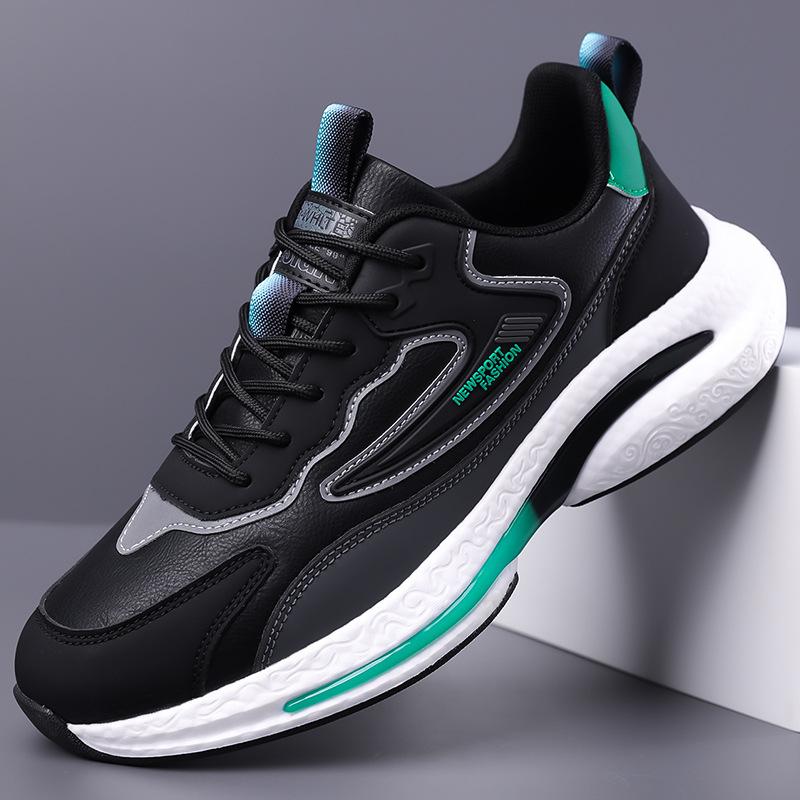 Men's Shoes 2025 Summer New Men's Youth Trend Leather Surface Waterproof Sports Leisure Running Ruffian Handsome Dad Trendy Shoes