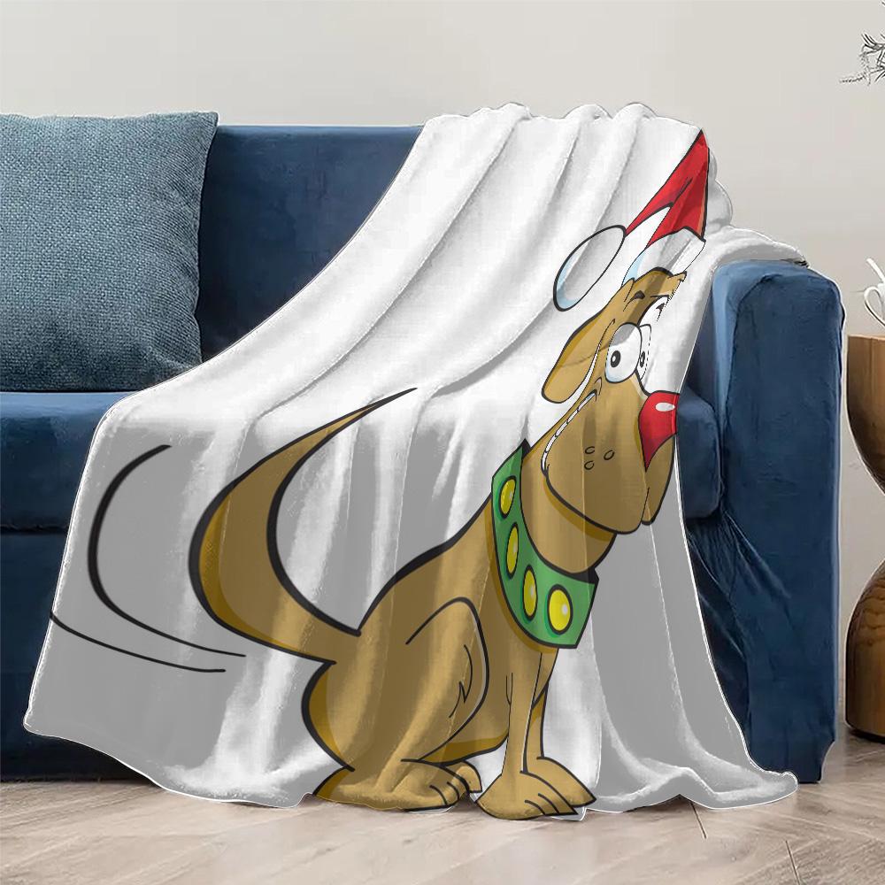 TU Cute Dog Throw Blanket Soft Fluffy Pet Puppy Animal Lover Gift Home Decor Cozy Bedspread Decorative Throw