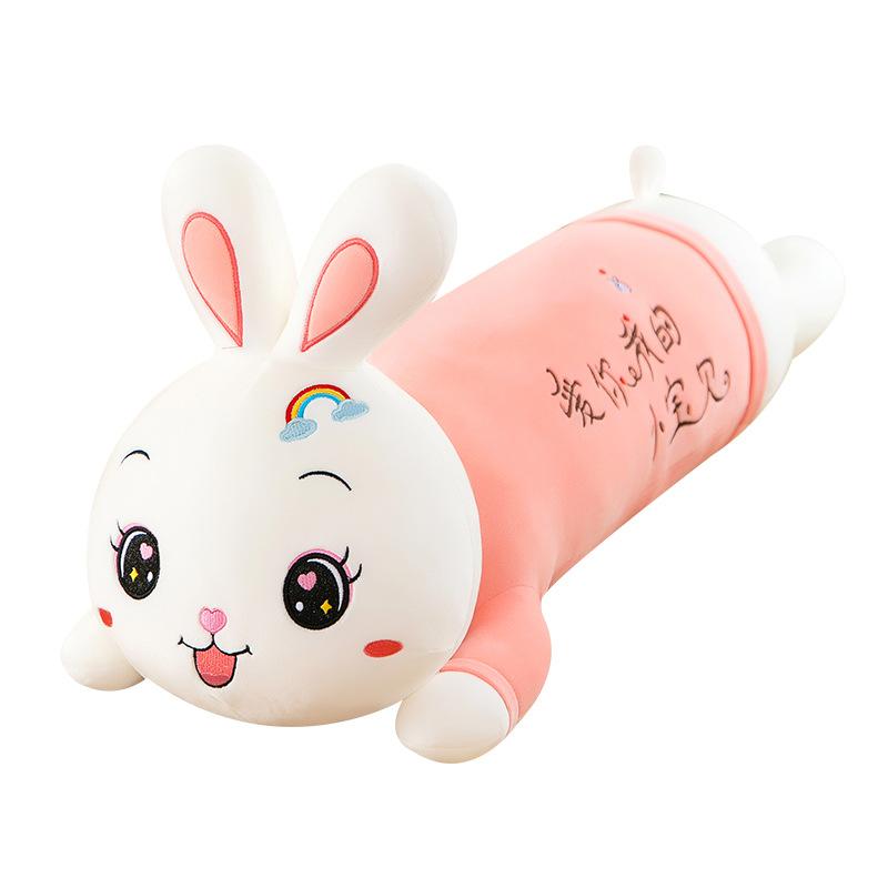 Party Style Rainbow Rabbit Plush Toy Doll Girl Sleeping Throw Pillow Bed Leg Long Pillow Cute Birthday Gift