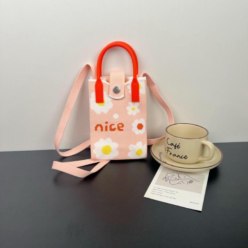 Mobile phone bag flower knitted bag niche versatile shoulder messenger bag trendy tote bag flower knitting