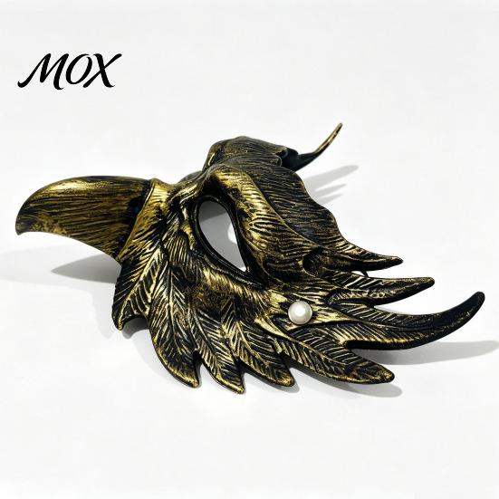 Goldene Vogel-Gesichtsmaske Halloween Adler Halbmaske, Vintage Gold Venezianische Maskenball-Party Gothic Cosplay Requisiten Retro Schwarz