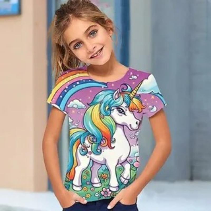 

Children s Cartoon Cute Short Sleeved Soft Comfortable Top T-Shirts Kids Unisex 170