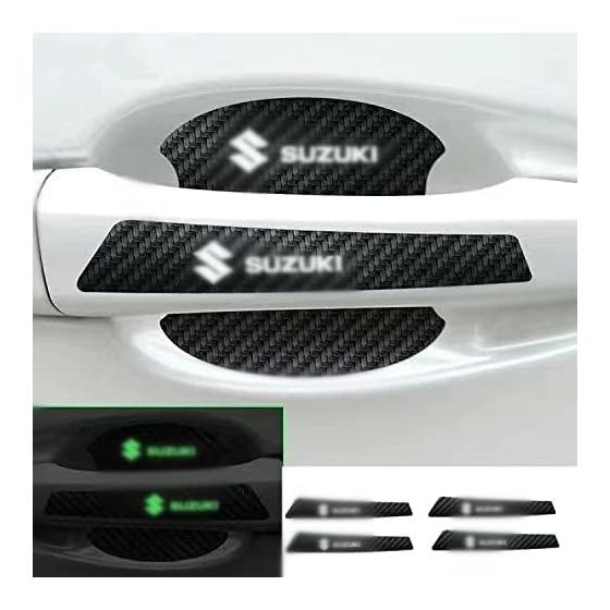 (MHNETY) Universal Suzuki Carbon Fiber Car Door Handle Scratch Protection Film, Side Sticker Scratch Car Door Protector Film 8 Pieces