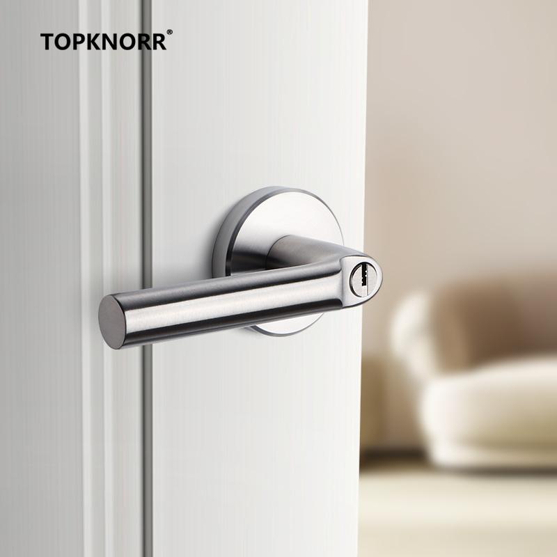 304 Stainless Steel Fire Door Fire Door Lock With Key Three-lever Handle Lock Replacement Ball Lock Bathroom Keyless Door Lock
