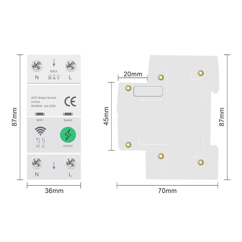 Smart WiFi Mobile Remote 2P Circuit Breaker Timer Switch