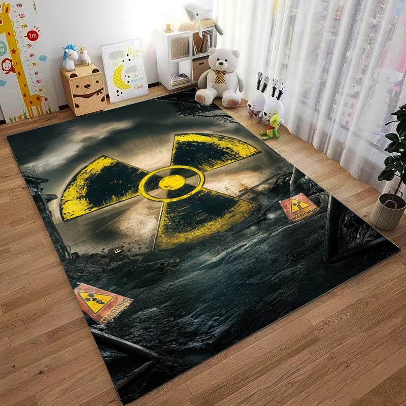 Radiation Hazard Print Set Designed Floor Mat, Suitable As a Non-slip Mat for the Living Room or Bedroom Sofa