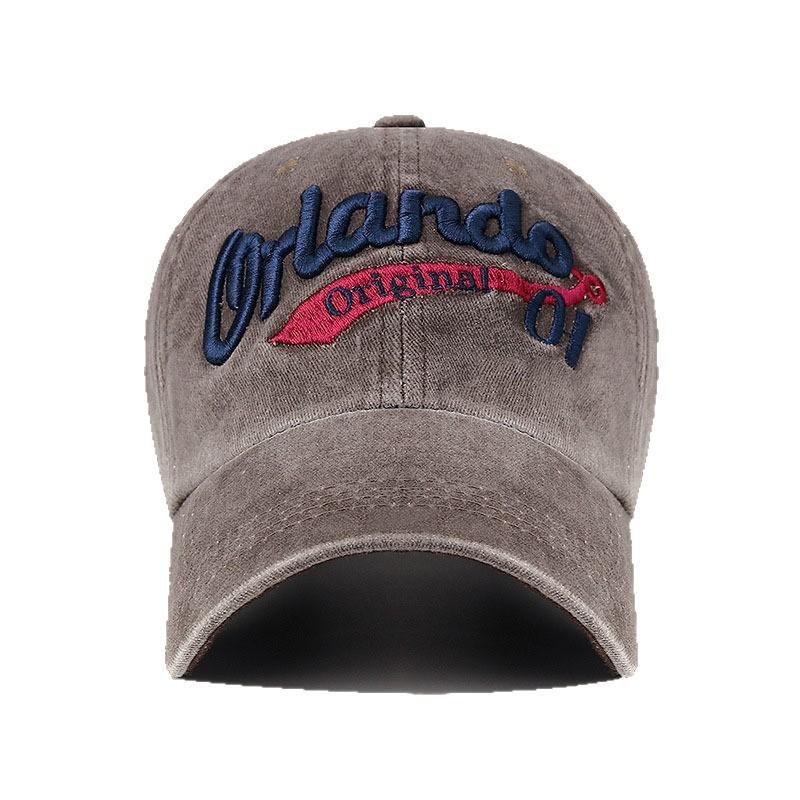 Washed hat men's and women's American retro fashion embroidered baseball cap plus large brim versatile face visor