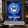 Personalized Wall Tapestry,hertha Bsc Custom Text, Soft Fabric Wall Art For Indoor Decoration