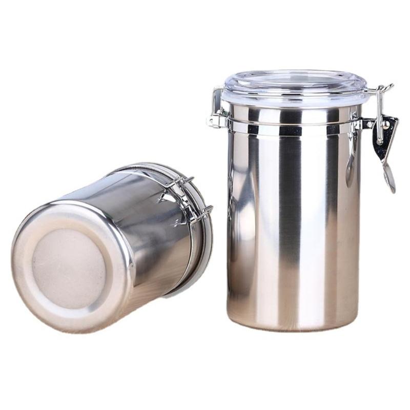 Multifunctional Steel Canister Set Steel Kitchen Storage Container Food Storage Sealed Canister with Clear Lid