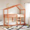 Bunk Bed with Canopy Wax Brown 90 x 190 cm Solid Pine Wood