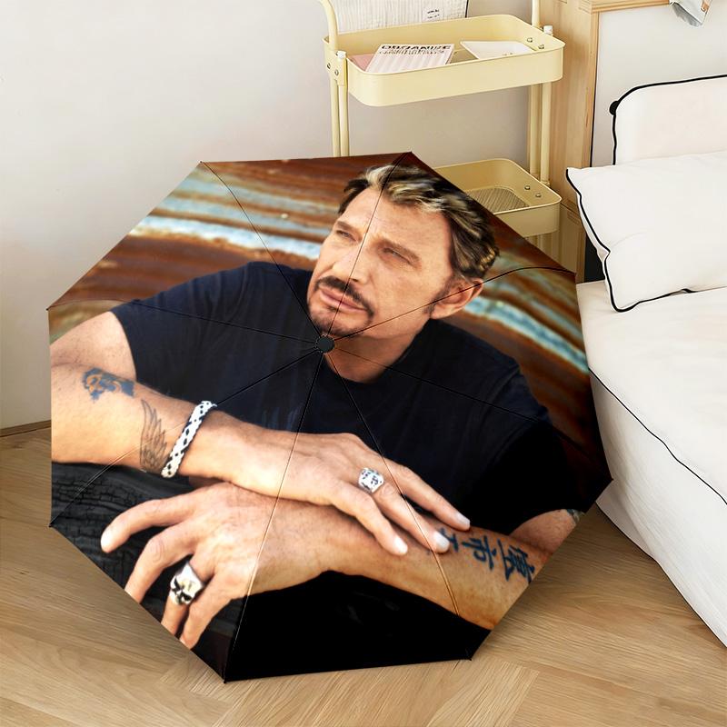 French legendary rock singer and actor Johnny Hallyday umbrella is suitable for all seasons, including home travel and outdoor activities Y4