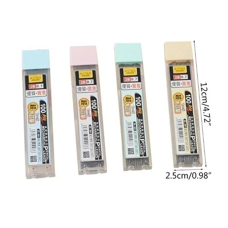 3PCS 0.5/0.7mm 2B Pencil Lead Pencil Refill Stationery Erasable Smooth Writing Drawing Tool Refill Plastic Automatic Pencil Lead