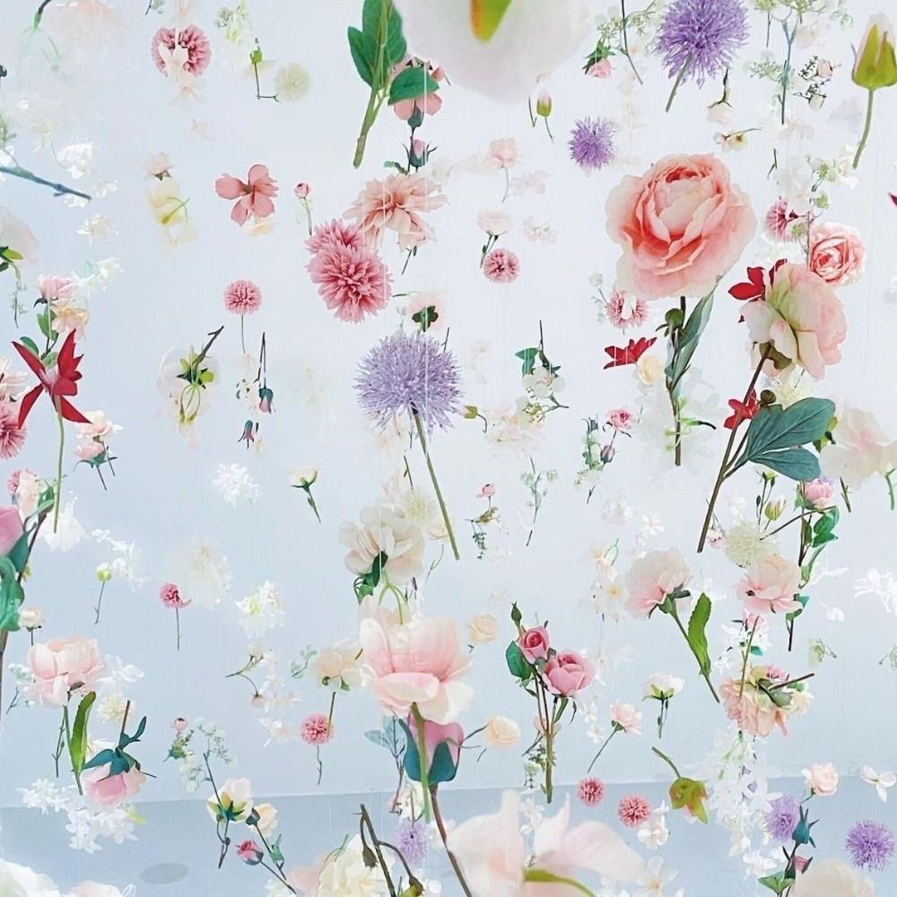 Bohemian Style Artificial Floating Flower Curtain Simulated Flower Flower Backdrop Petal Rain Waterfall Vibrant Colors