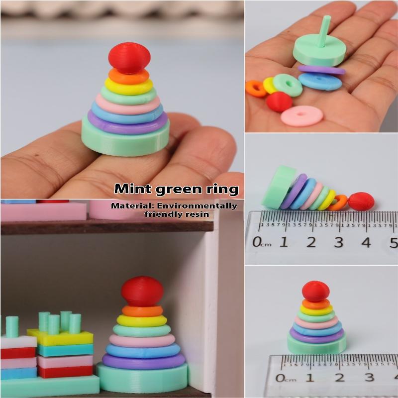 1 Set Micro Scene Decoration Miniature Dollhouse Small Wooden Bucket Assembling Blocks Model For Doll Accessories