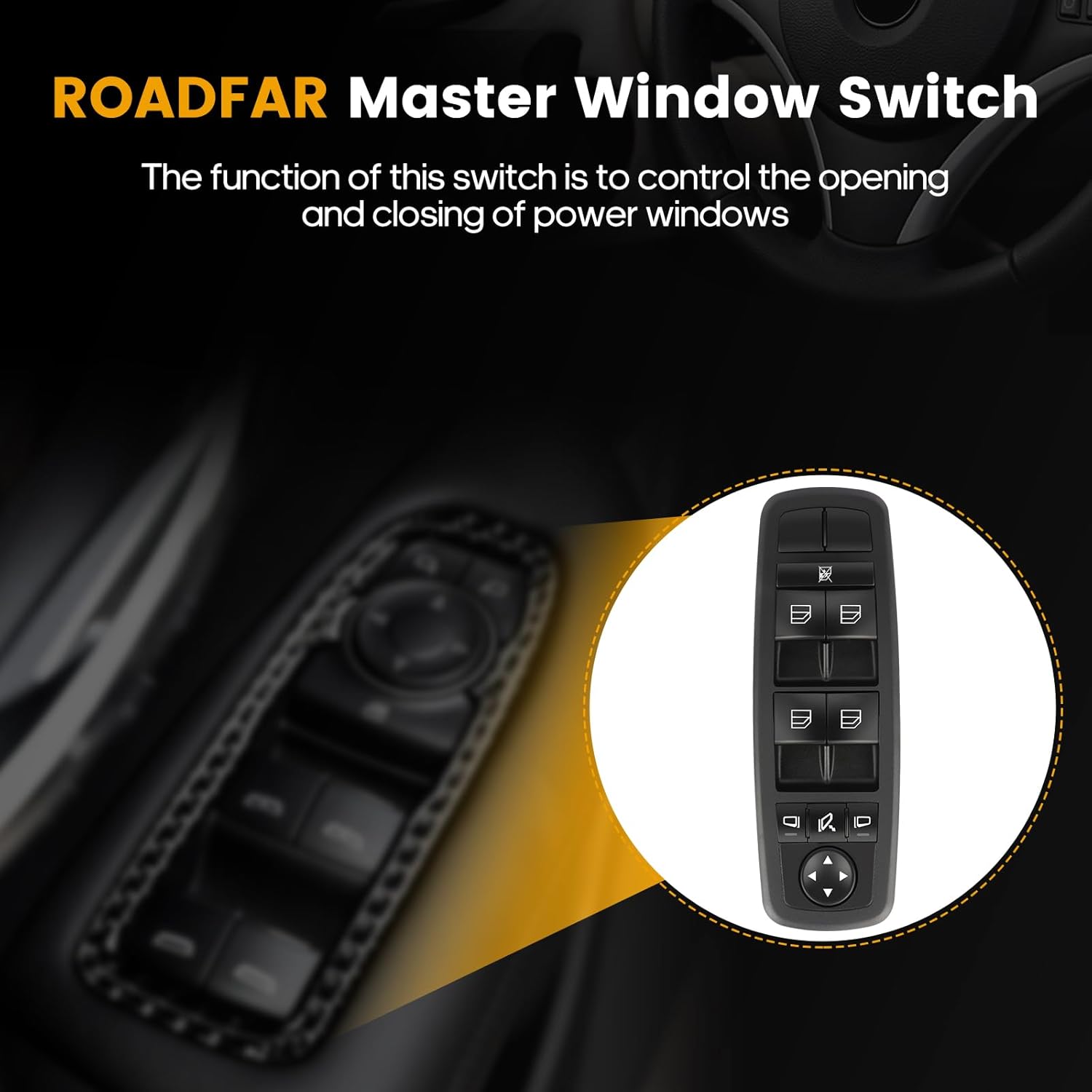 Window Switch Power Window Switch Master Control Switch Front Replacement Parts fits for 2006-2011 for Mercedes-Benz ML350 2010-2012 for