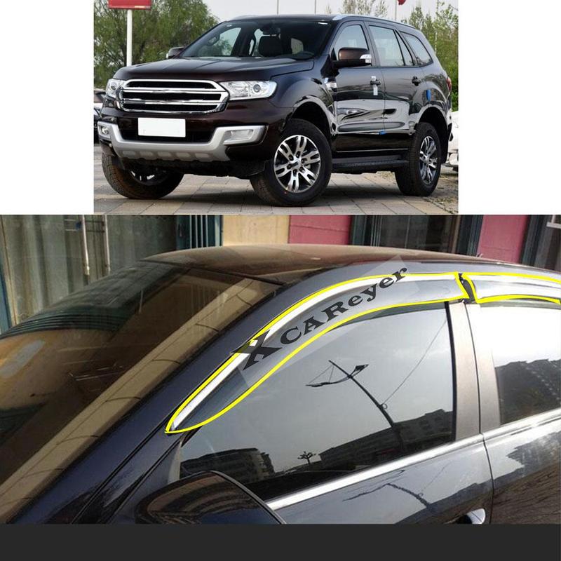 For Ford Everest 2015 2016 2017 2018    Car Body Styling Sticker Plastic Window Glass Wind Visor Rain/Sun Guard Vent