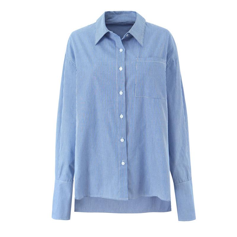 Korean Retro Striped Long-Sleeve Shirt & Strapless Camisole with Loose Wide-Leg Casual Pants for Women