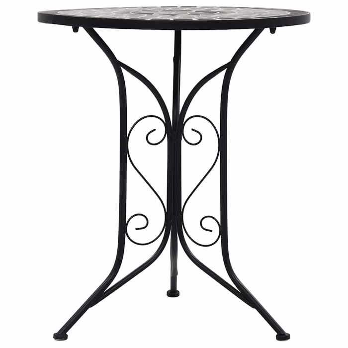 Table de bistro - vidaXL - Mosaïque - 61 cm - Fer laqué - Céramique - Résistante aux intempéries