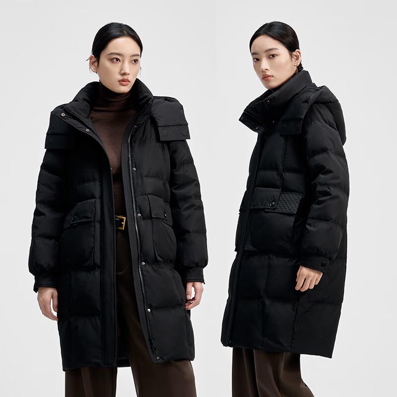Qianrengang Women's Hooded Mid-length Down Jacket Y308119Y