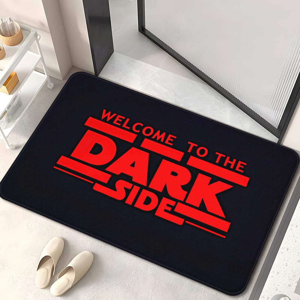 

Welcome To Dark Side Floor Mat-Non-slip, Crystal Fleece Floor Mat for High Flow Areas, Indoor and Outdoor Decor-Easy 40x60cm
