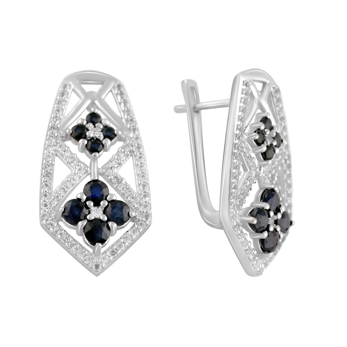 

Срібні сережки з натуральним сапфіром (2116042) сапфіровий