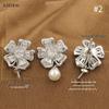 Copper-Plated Gold Diamond Floral Firework Irregular Round Half-Hole Ear Studs – High Luxury Design DIY Jewelry.