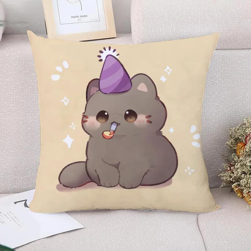 Cute Cat Decorative Pillowcase Living Room Office Home Pillowcase Car Ornaments