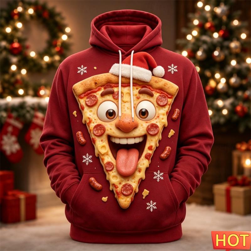 Christmas Mens Party Hoodie Santa Comfortable Pullover Sweatshirt for Winter Holiday Christmas Party Wear Funny Christmas hoodie