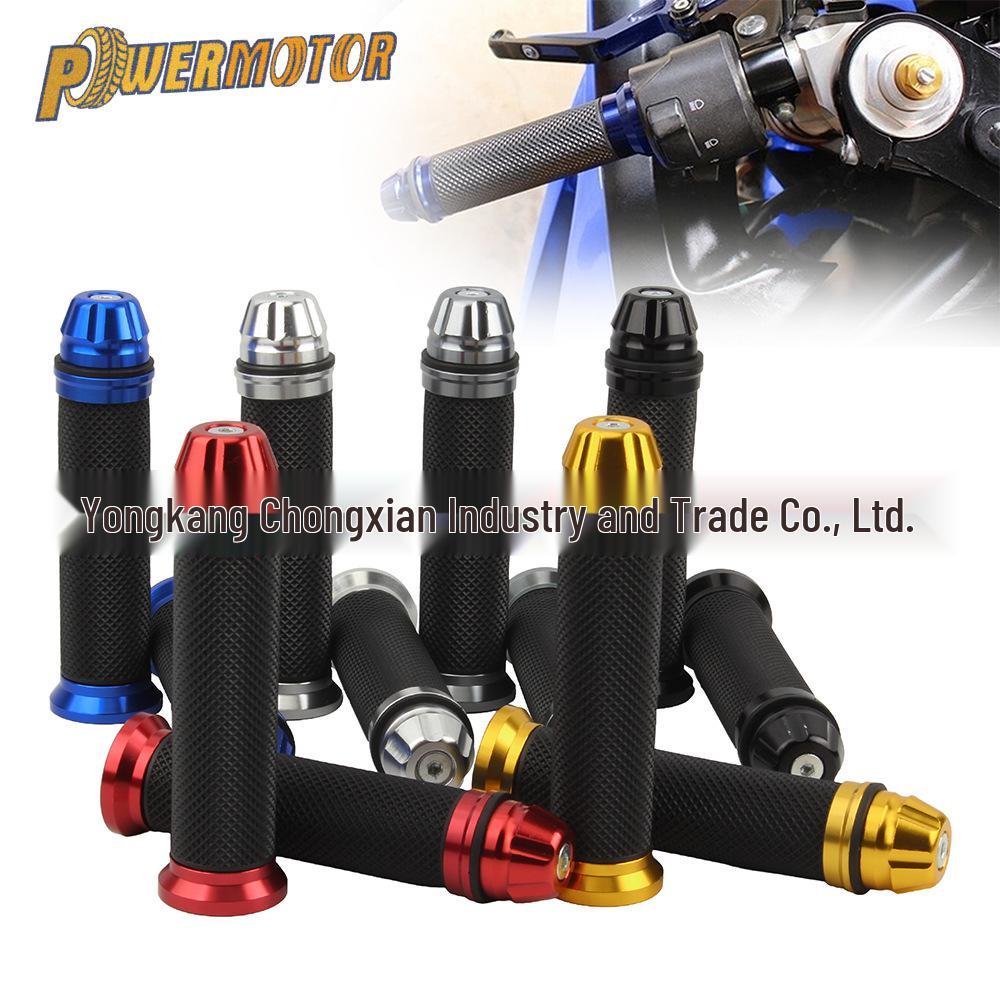 Universal Anti-slip 22MM Motorcycle Throttle Grip Cover - CNC Aluminum Alloy & Wear-resistant Rubber Handlebar Accessory