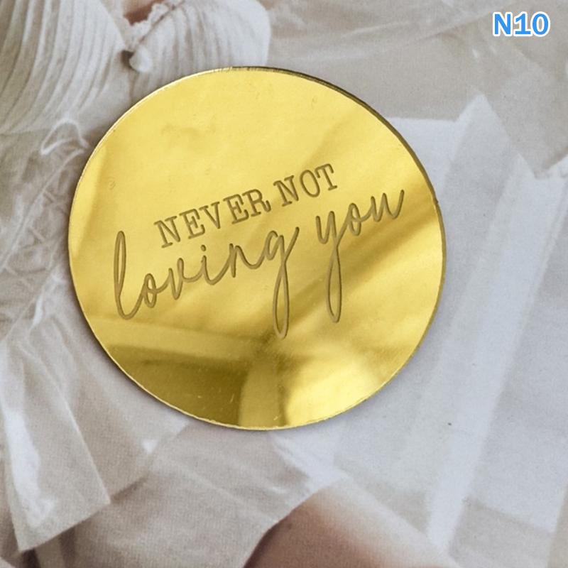 Acrylic Valentine'S Day Party Cake Topper Hearts And Circles Gold Wedding Cupcake Toppers Birthday Gift Dessert Decoration