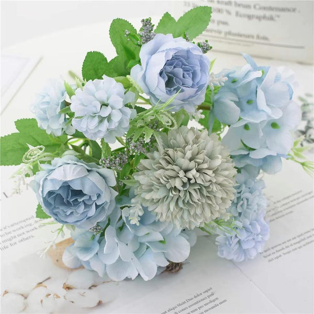 1PC Artificial Flowers Cheap Silk Hydrangea Christmas Decorations for Home Garden Party Wedding Bridal Accessories Fake Peony