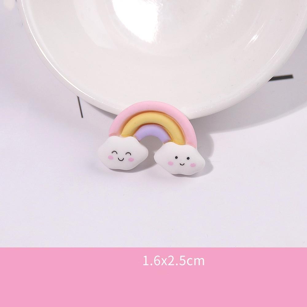 10Pcs Frosted Resin Accessories Simulate Cartoon Cream Glue Rainbow Cloud Phone Case Accessories Popular Diy Trinkets Luck Bag