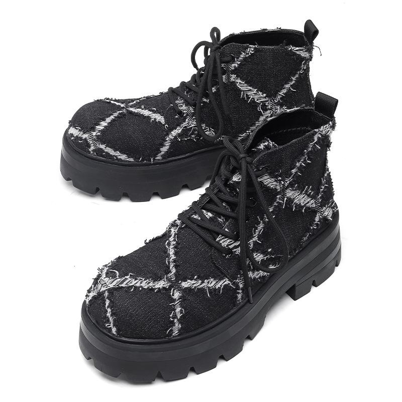 2025 neue Herrenschuhe Plateau erhöhend Martin Boots Modetrend vielseitig lässig kurze Workboots 77067-R