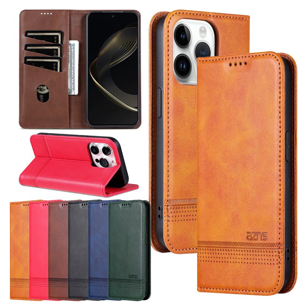 Leder Klapphülle für iphone 17 Promax 17 Air 16 Plus 15 Pro max 14 13 12 Ständer Karten Bargeld Fächer Halter Geldbörse Handyhülle