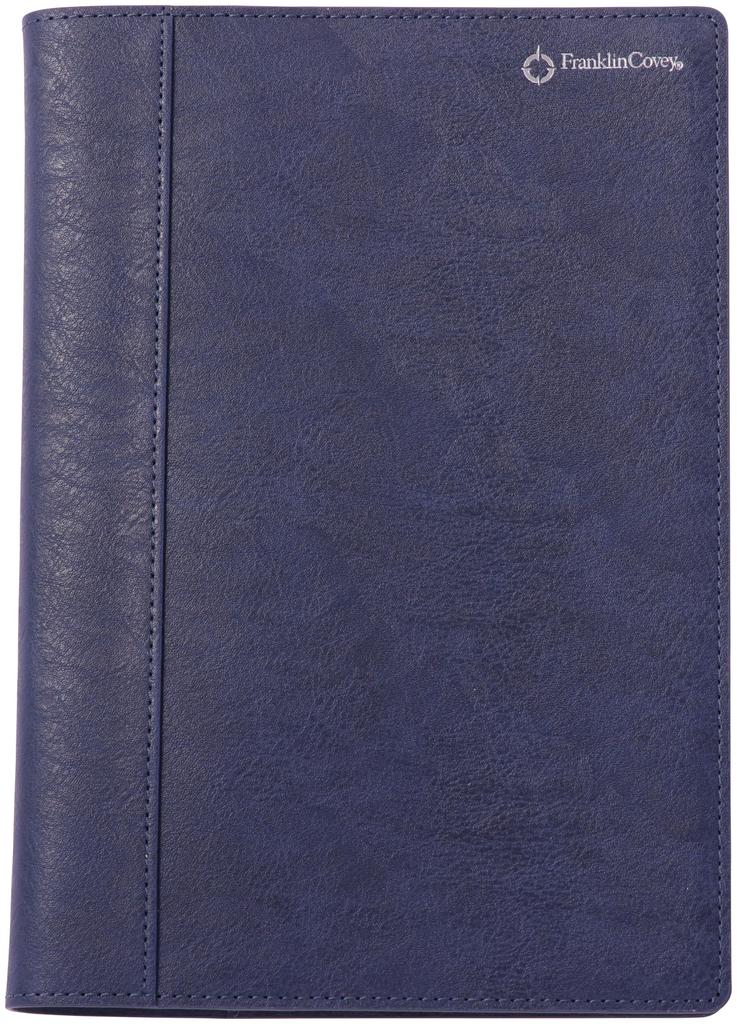 Franklin Planner Organizer, One Page Per Day, PU Synthetic Leather, Starting April 2025, A5, Navy, 86477